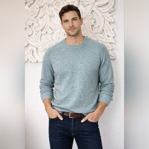 NWT ROWM Men's Cozy SOFT Crewneck Sweater-Soft Blue/Green Size XXL